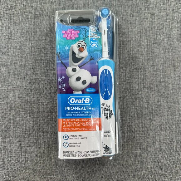 New Oral-B Pro-Health Jr Disney Frozen Rechargeable Toothbrush for Kids (2) Brus - Picture 1 of 11
